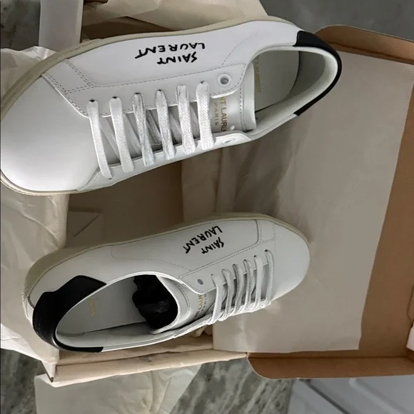 Saint Laurent White and Black Sneakers - Picture 8 of 15